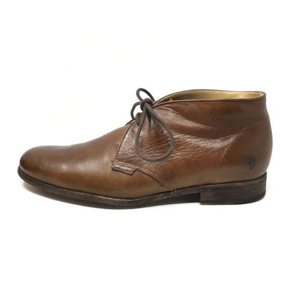 Frye Jim Chukka Boots Shoes Size 9.5 Brown Leather